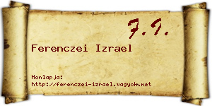 Ferenczei Izrael névjegykártya